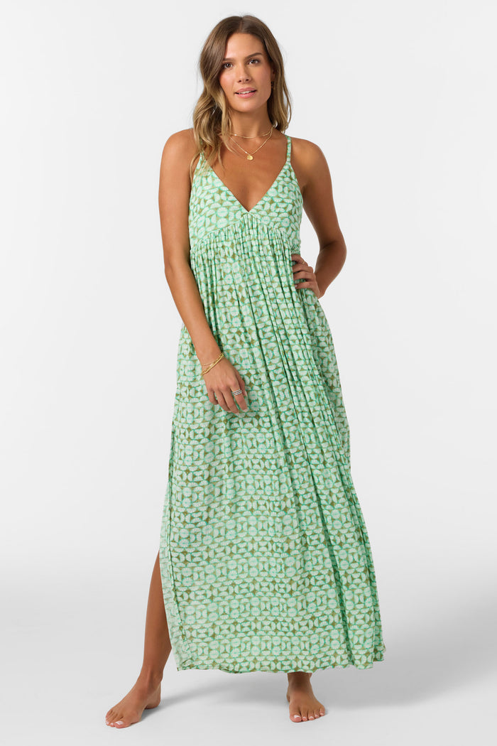 Saltwater Essentials Mel Maxi Printed Dress - Peacock Green | O'Neill