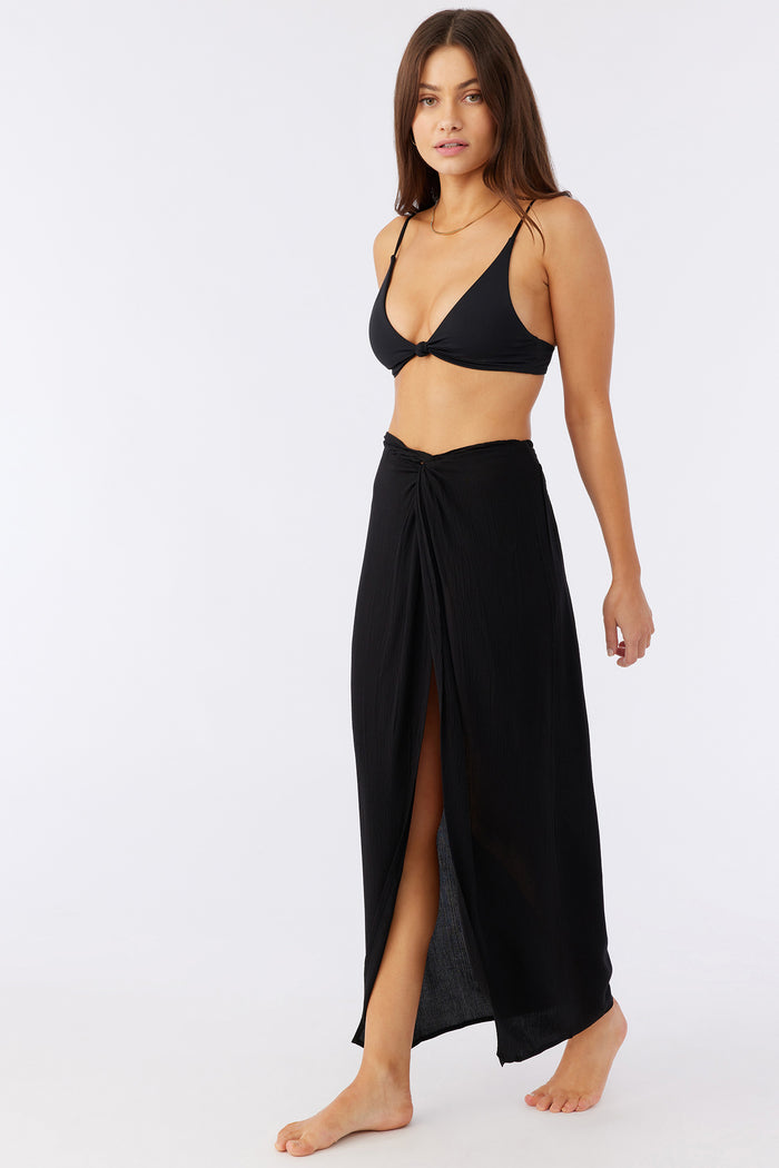 Saltwater Solids Hanalei Maxi Skirt Cover-Up - Black | O'Neill