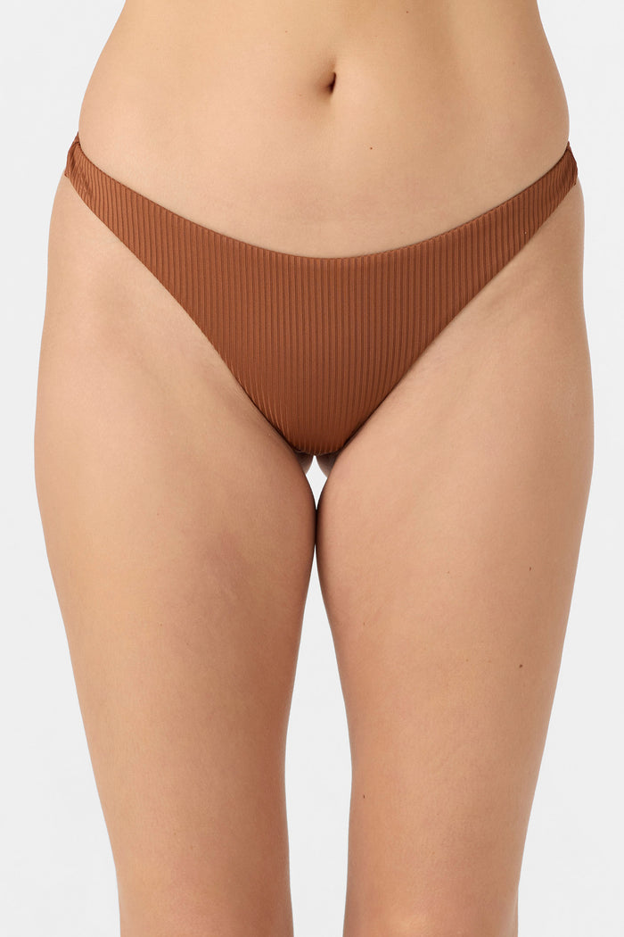 Saltwater Solids Rib Hermosa Skimpy Bottoms - Rustic Brown | O'Neill