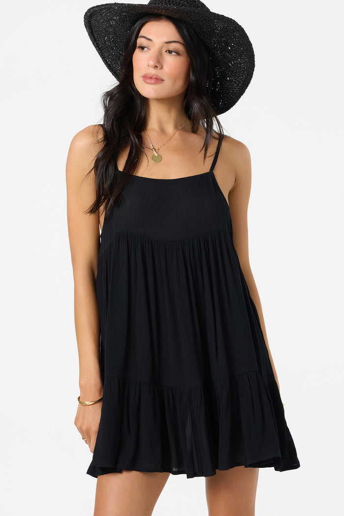 Saltwater Solids Rilee Mini Cover-Up Dress - Black | O'Neill