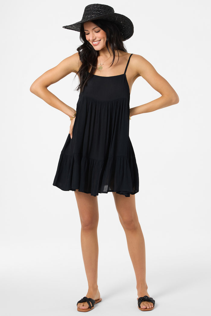 Saltwater Solids Rilee Mini Cover-Up Dress - Black | O'Neill