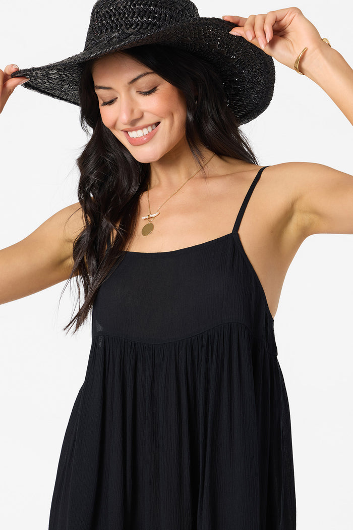 Saltwater Solids Rilee Mini Cover-Up Dress - Black | O'Neill