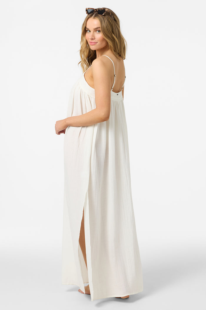 Saltwater Solids Sai Maxi Cover-Up Dress - White | O'Neill