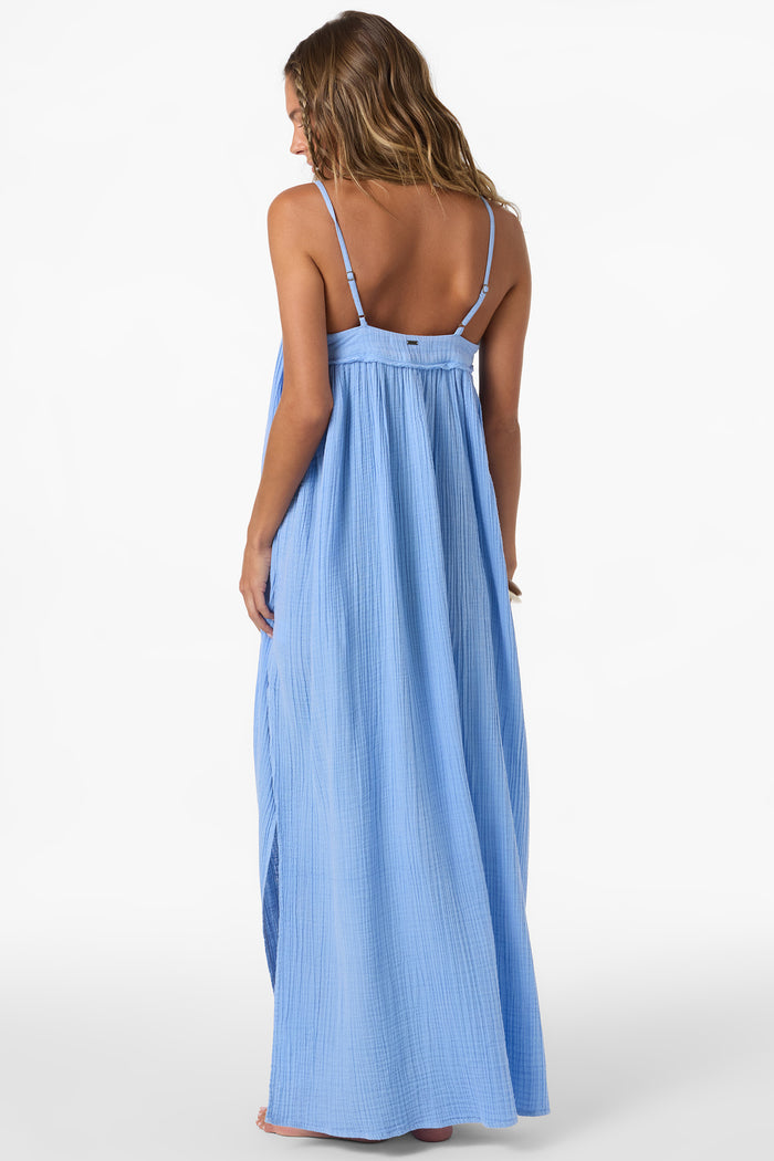 Saltwater Solids Sai Maxi Cover-Up Dress - Blue Glass | O'Neill
