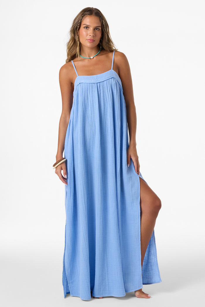 Saltwater Solids Sai Maxi Cover-Up Dress - Blue Glass | O'Neill