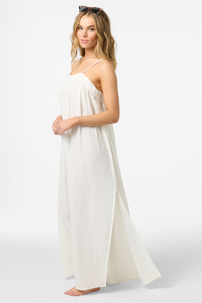 Saltwater Solids Sai Maxi Cover-Up Dress - White | O'Neill