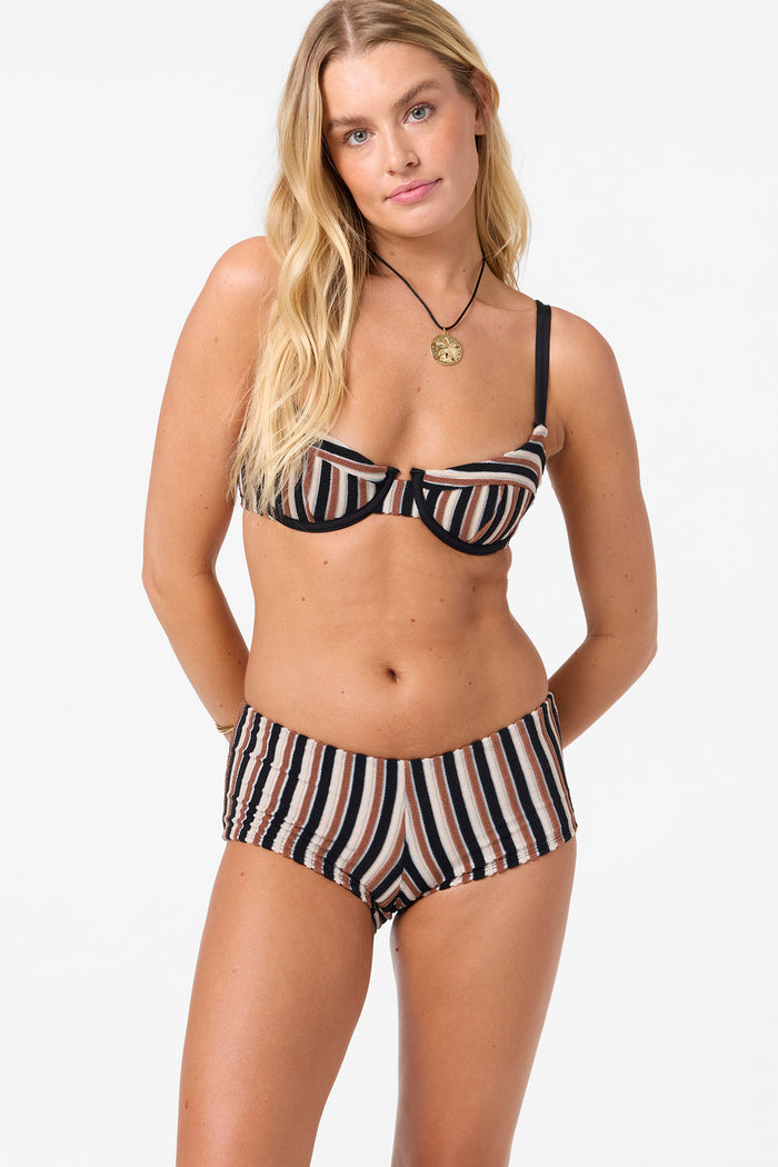 Sand Dollar Stripe Seashell Bra Top - Black | O'Neill