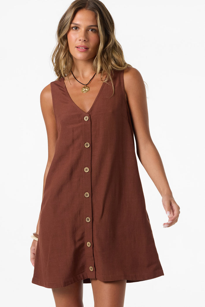 Sanders Mini Dress - Coconut Brown | O'Neill
