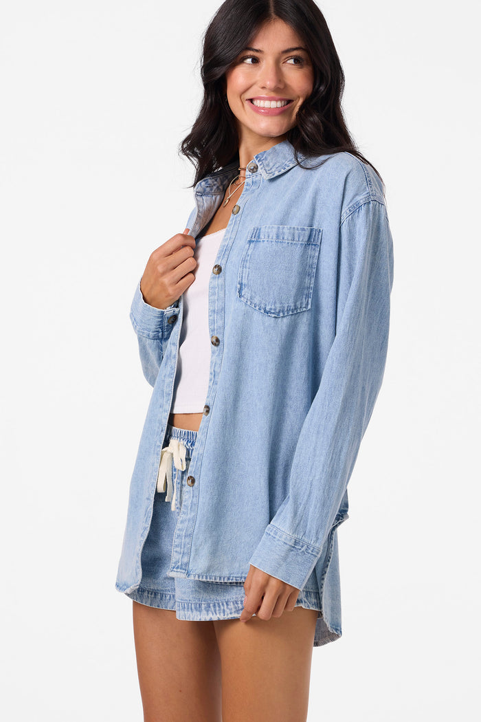 Sevie Denim Shacket Jacket - Check w/ Morgan - Drifter | O'Neill