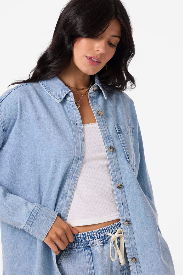 Sevie Denim Shacket Jacket - Check w/ Morgan - Drifter | O'Neill