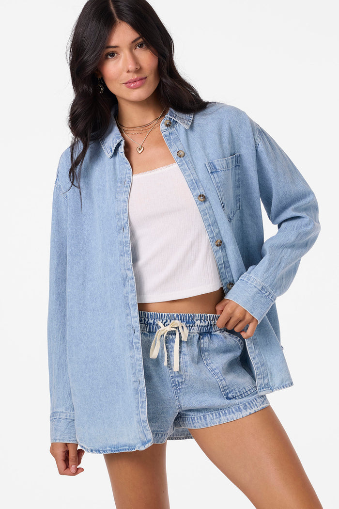 Sevie Denim Shacket Jacket - Check w/ Morgan - Drifter | O'Neill