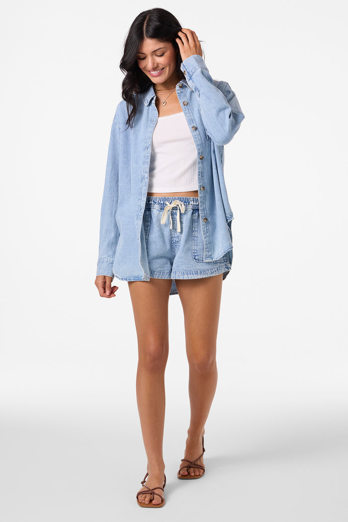 Sevie Denim Shacket Jacket - Check w/ Morgan - Drifter | O'Neill