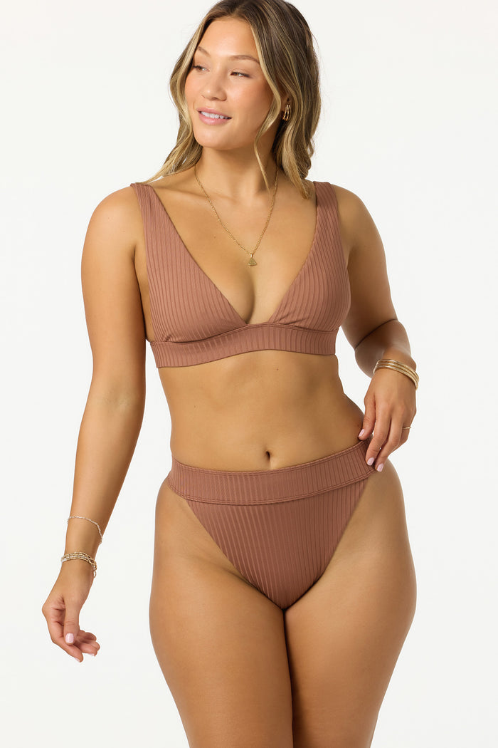 Shorebreak Rib Cancun Bralette Top - Carob Brown | O'Neill