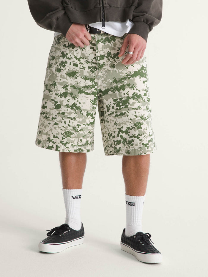 Short Hombre Check-5 Baggy Canvas Beige/Crudo Vans