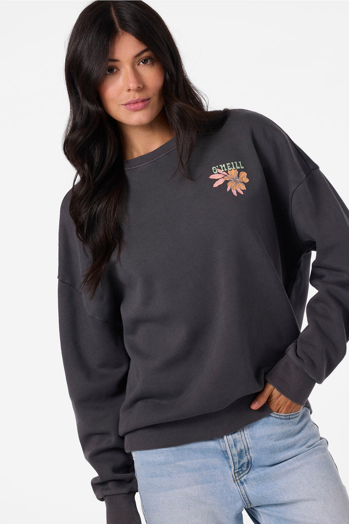 Solis Crew Crew Neck Fleece - Washed Black | O'Neill