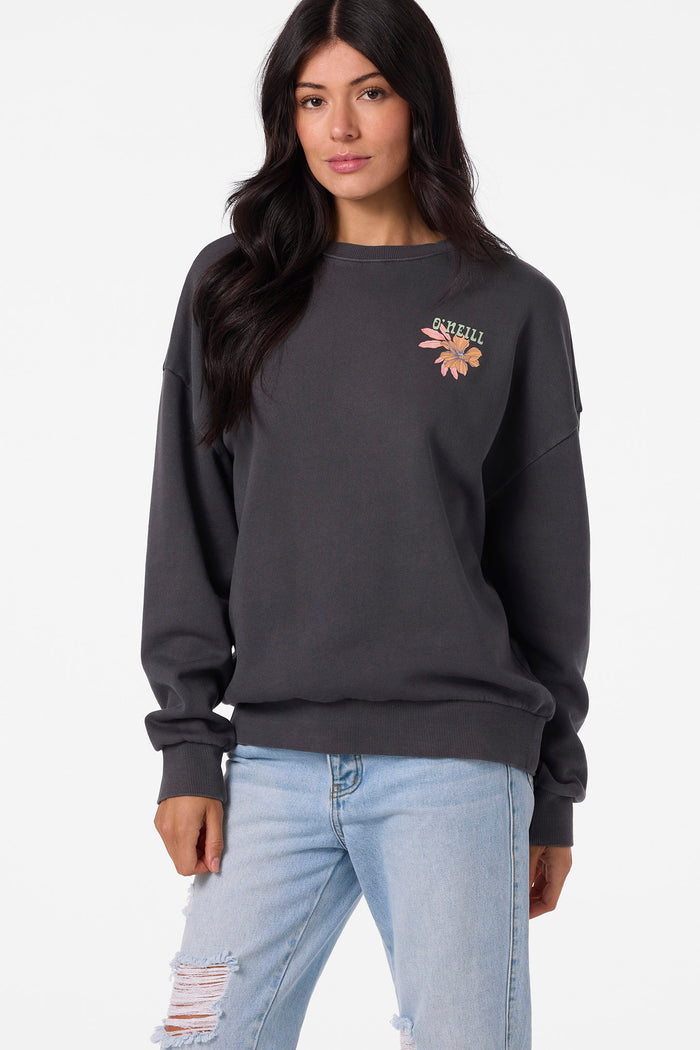 Solis Crew Crew Neck Fleece - Washed Black | O'Neill