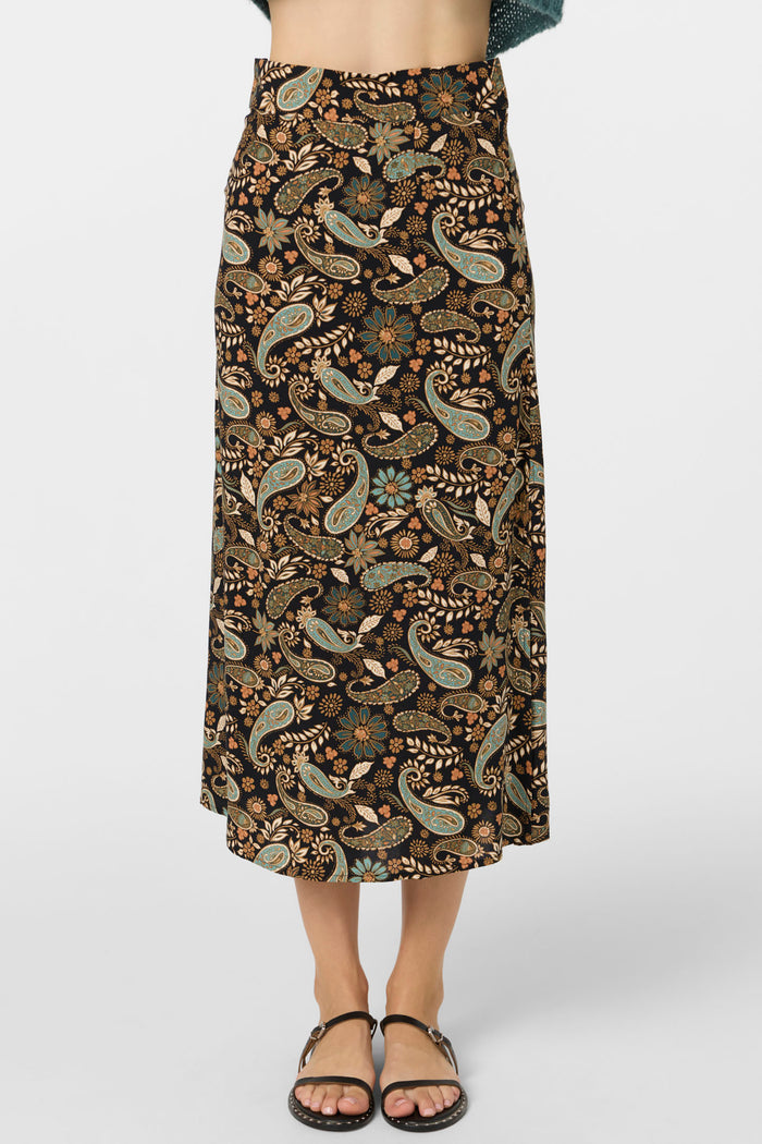 Sunni Rosalia Paisley Midi Skirt - Black | O'Neill