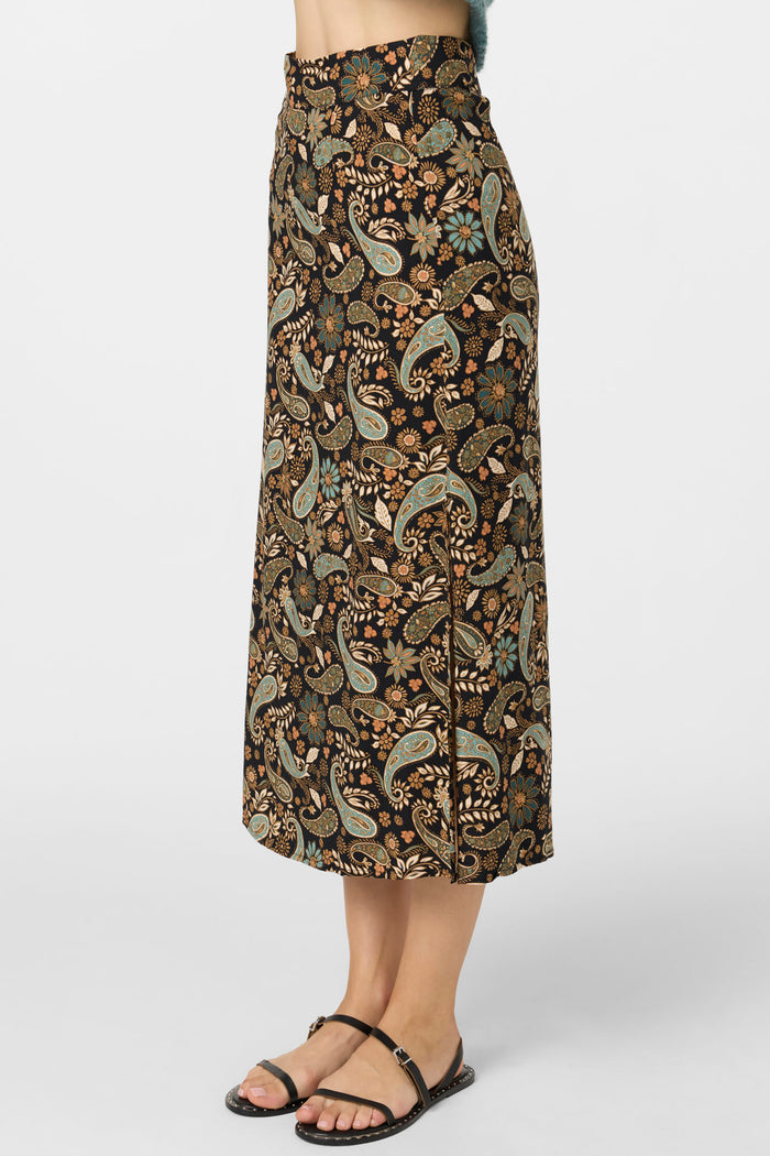 Sunni Rosalia Paisley Midi Skirt - Black | O'Neill