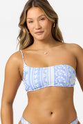 Surf Abstract Seal Beach One Shoulder Bandeau Top - Azurine | O'Neill
