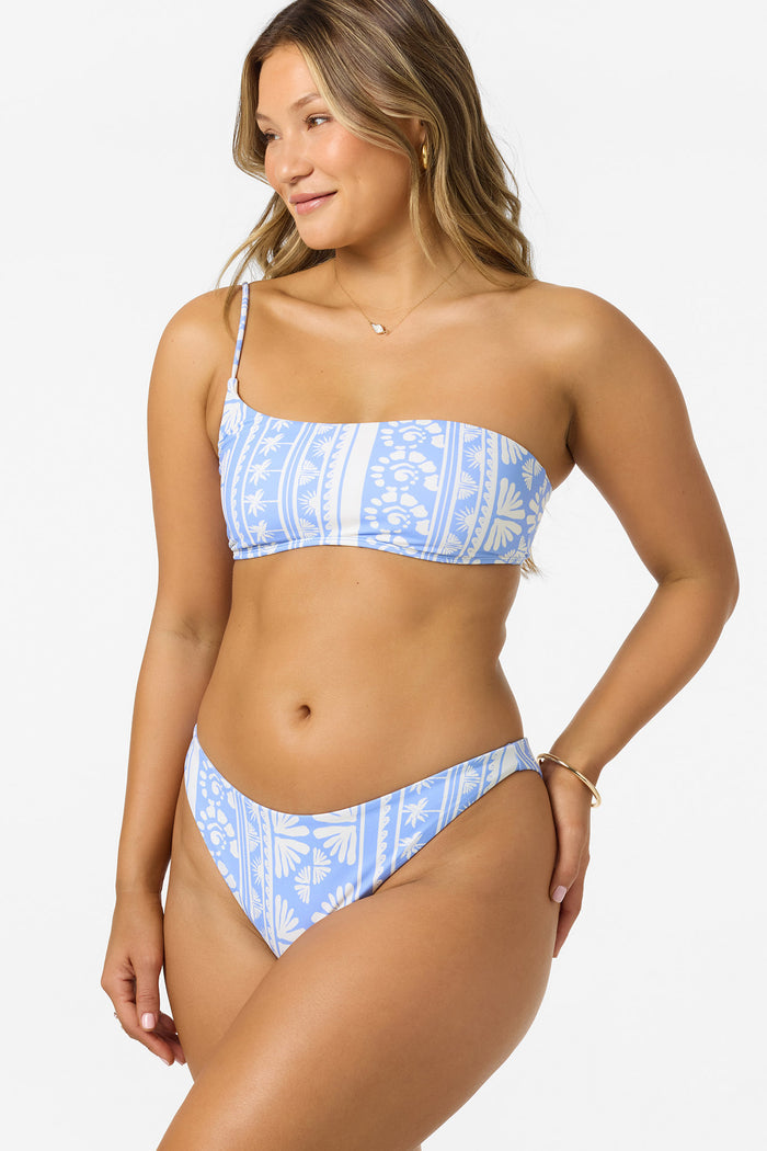 Surf Abstract Seal Beach One Shoulder Bandeau Top - Azurine | O'Neill