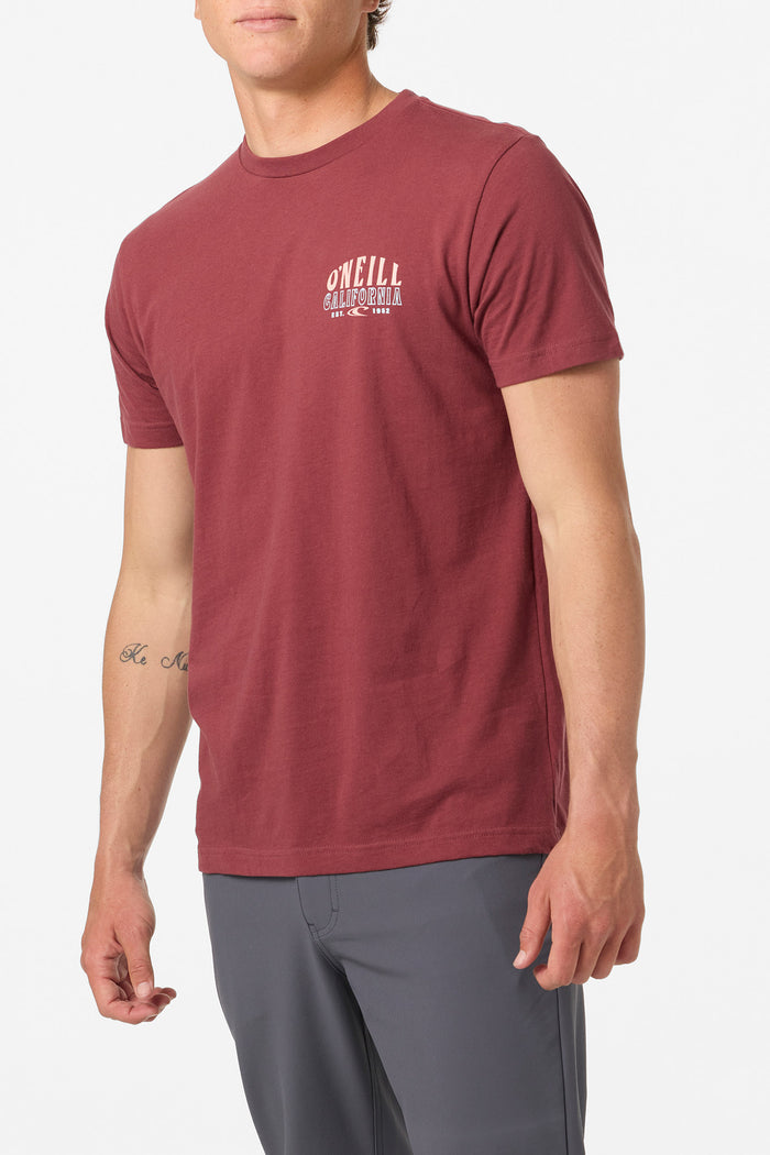Surf, Sun, Stoke Standard Fit Tee - Oxblood Red | O'Neill