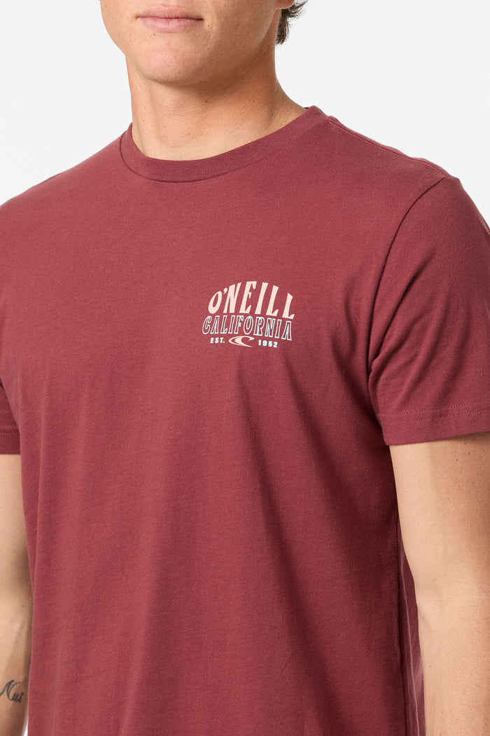 Surf, Sun, Stoke Standard Fit Tee - Oxblood Red | O'Neill