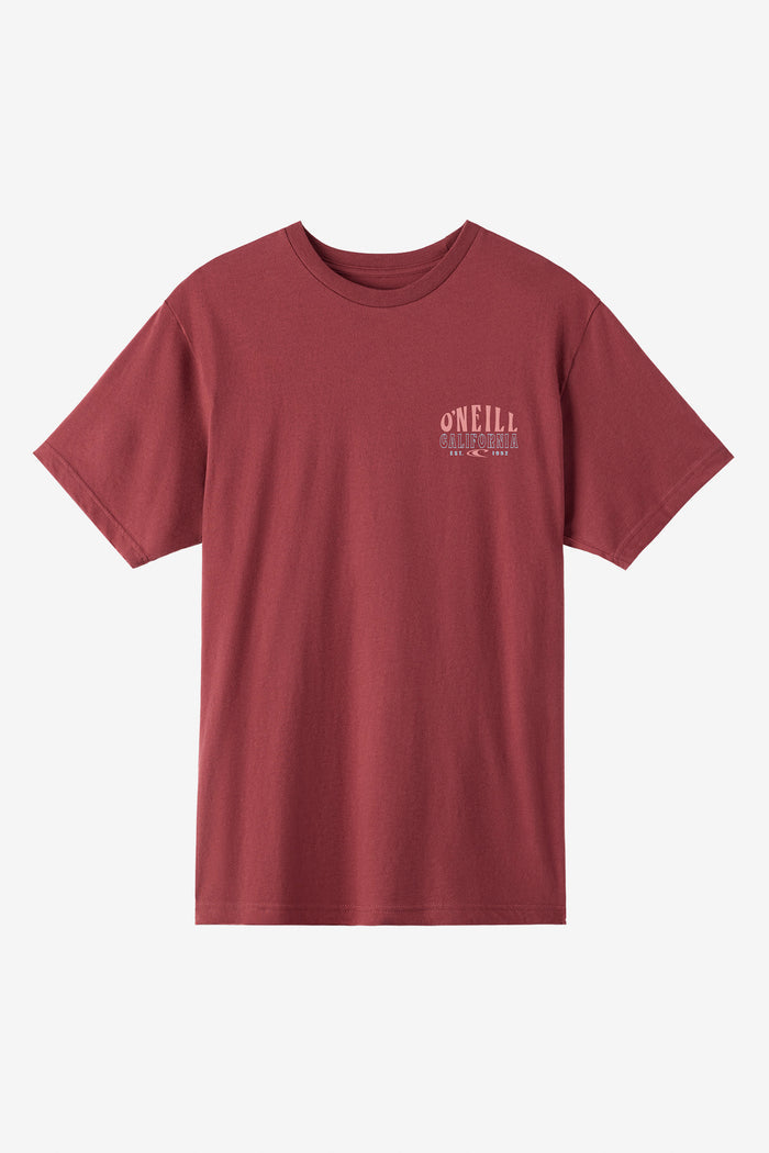 Surf, Sun, Stoke Standard Fit Tee - Oxblood Red | O'Neill