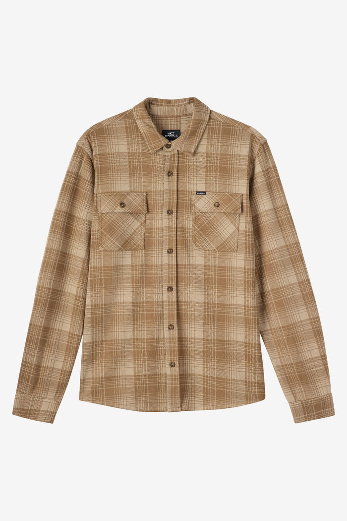 Sutton Knit Plaid Standard Fit Long Sleeve Shirt - Dark Khaki | O'Neill