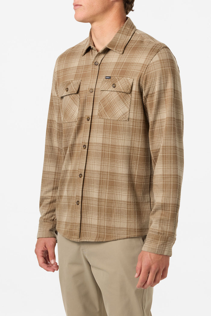 Sutton Knit Plaid Standard Fit Long Sleeve Shirt - Dark Khaki | O'Neill
