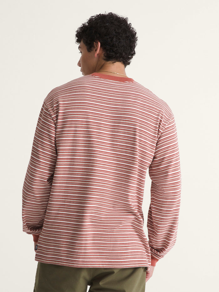 Sweater Hombre Wesley Stripe Ls Kni Naranjo Vans
