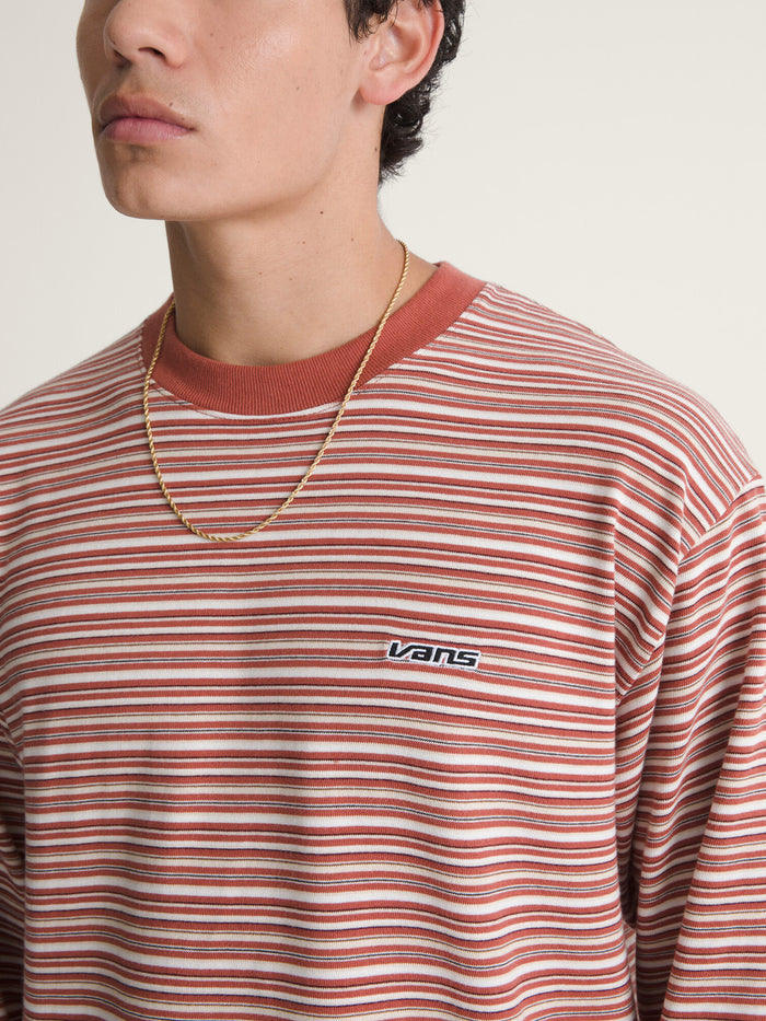 Sweater Hombre Wesley Stripe Ls Kni Naranjo Vans