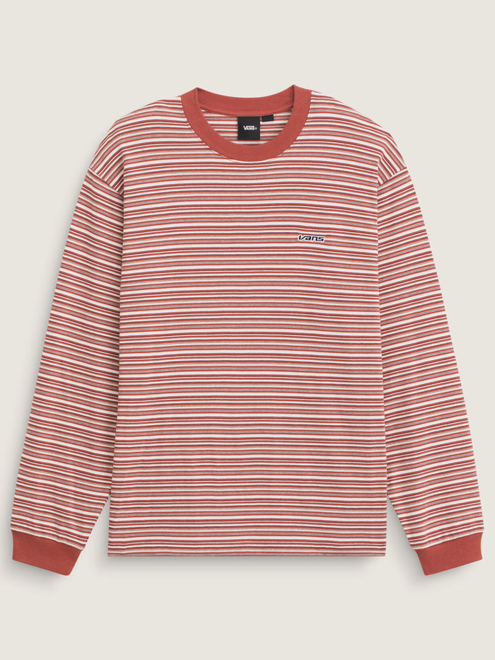Sweater Hombre Wesley Stripe Ls Kni Naranjo Vans
