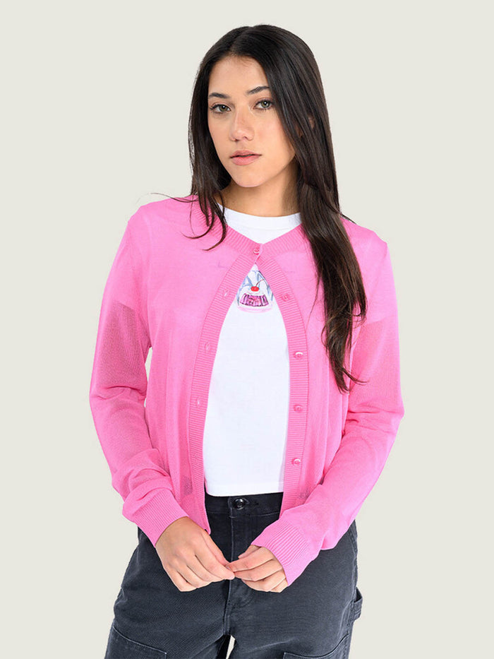 Sweater Mujer Dolly Sheer Cardigan Rosado Vans