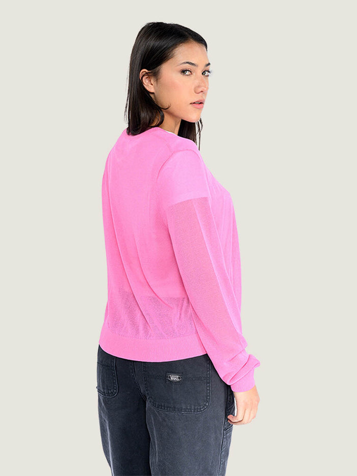 Sweater Mujer Dolly Sheer Cardigan Rosado Vans