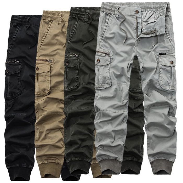 Tethered Elastic Waist Casual Cargo Pants - House of Beauty