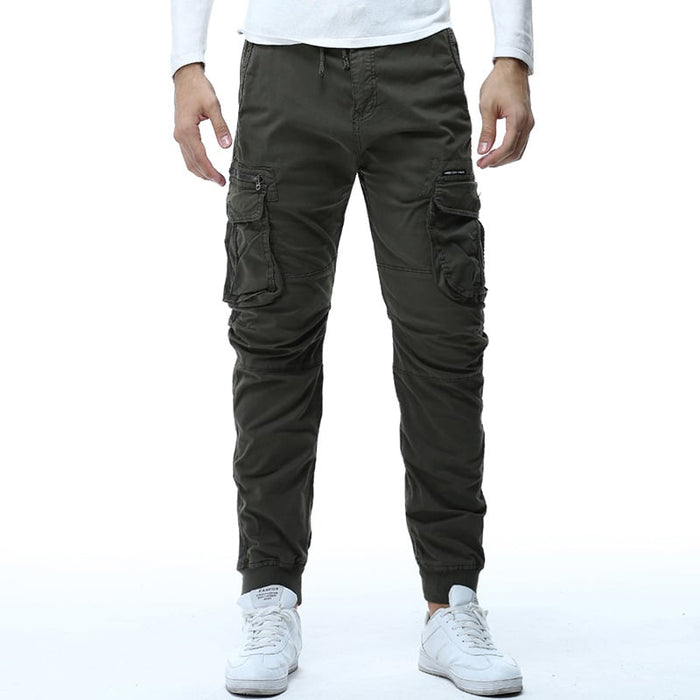 Tethered Elastic Waist Casual Cargo Pants - House of Beauty