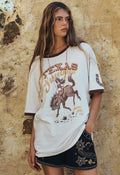 Spell women's Texas Sweetheart Oversized Tee vintage cream hemp organic cotton with contrast rib trim