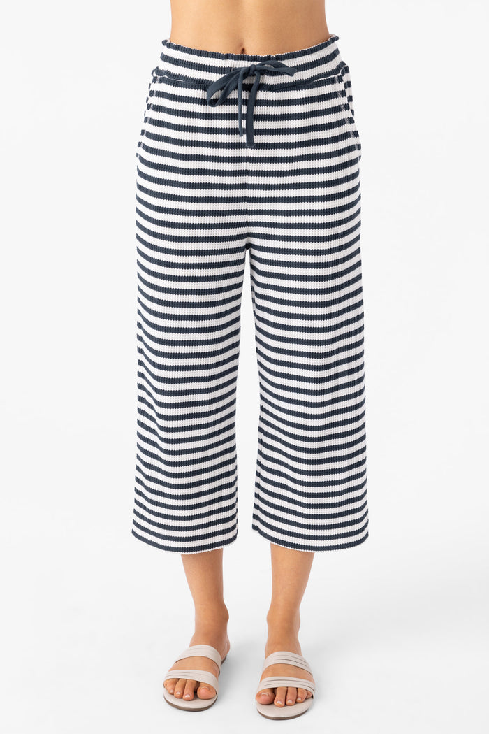 Tour Stripe Waffle Knit Cropped Lounge Pants - Slate | O'Neill