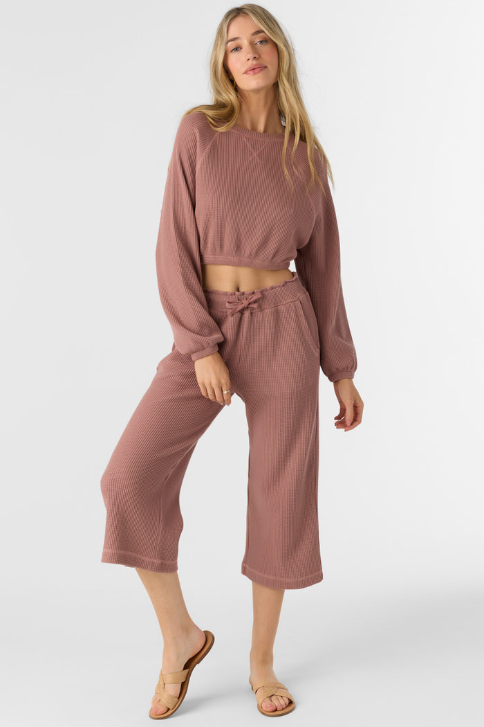 Tour Waffle Knit Cropped Lounge Pants - Burlwood | O'Neill