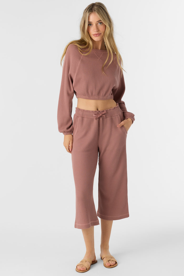 Tour Waffle Knit Cropped Lounge Pants - Burlwood | O'Neill