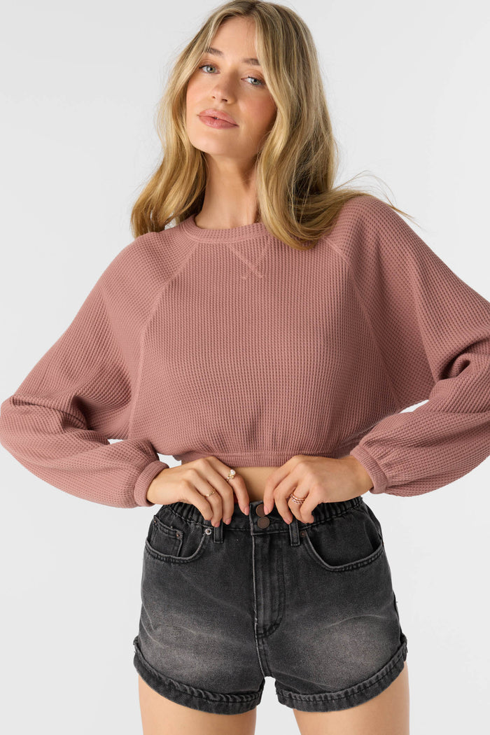 Tour Waffle Knit Slouchy Top - Burlwood | O'Neill