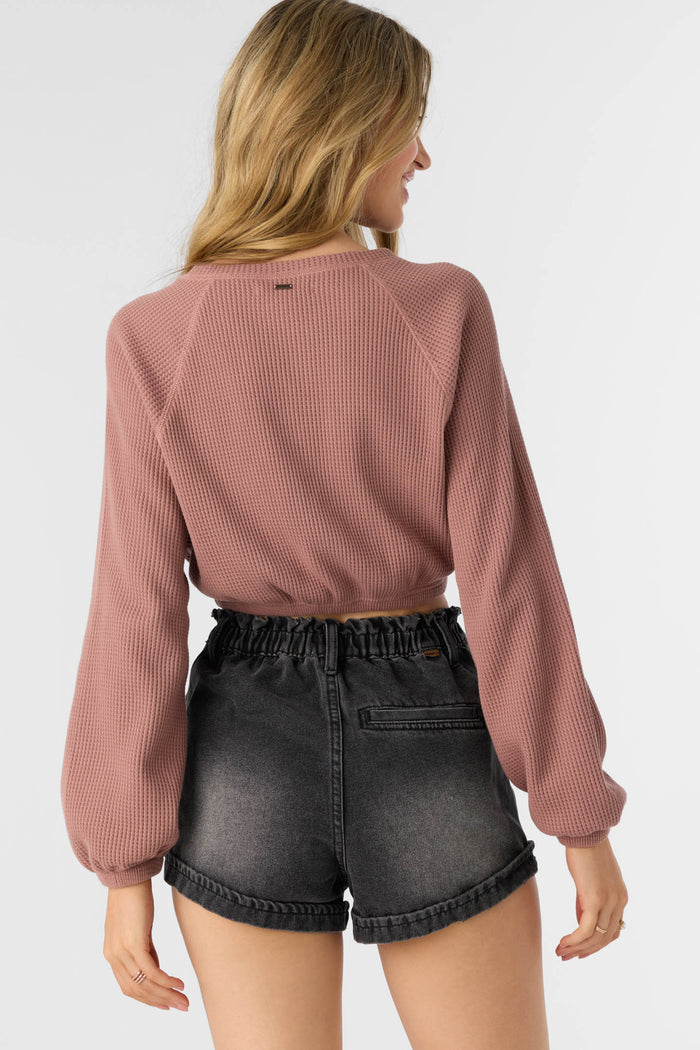 Tour Waffle Knit Slouchy Top - Burlwood | O'Neill