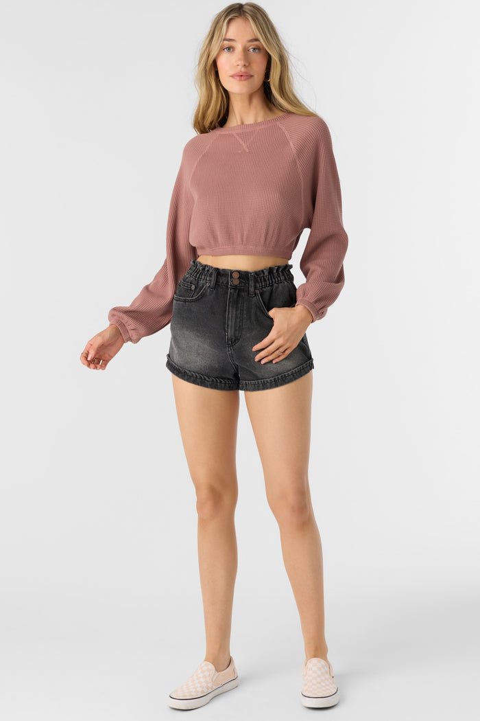 Tour Waffle Knit Slouchy Top - Burlwood | O'Neill