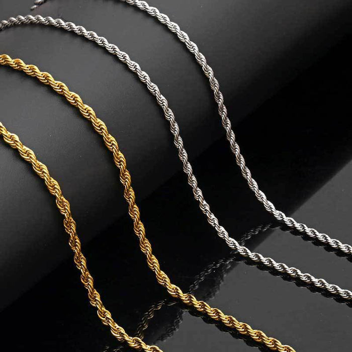 Trendy 18K Gold Plated Stainless Steel Twist Chain Necklace - House of Beauty