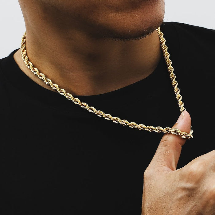Trendy 18K Gold Plated Stainless Steel Twist Chain Necklace - House of Beauty