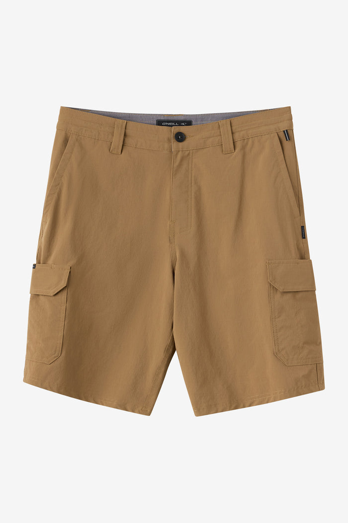 TRVLR Cargo  20" Hybrid Shorts - Check w/ Morgan - Dark Khaki | O'Neill