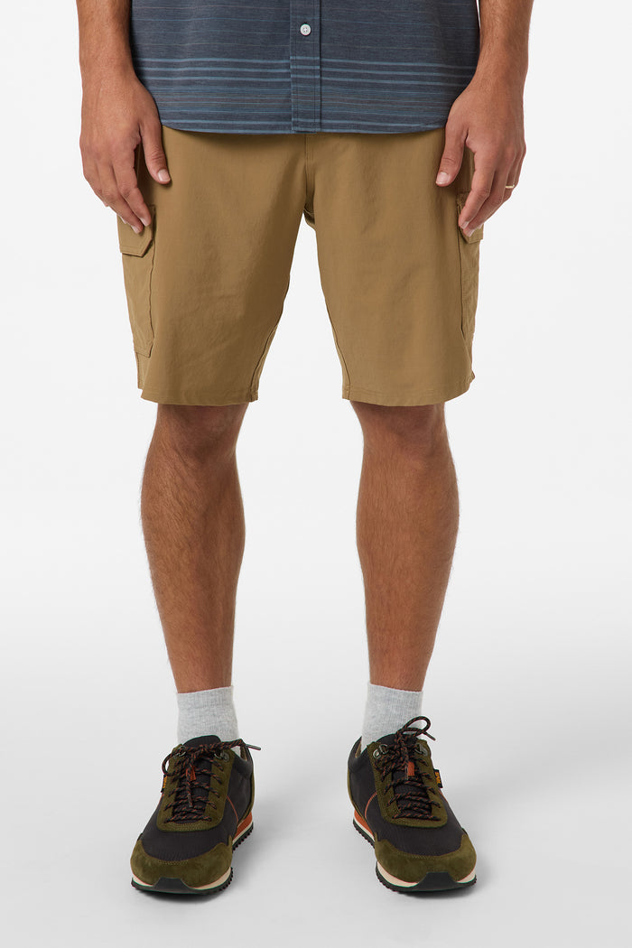 TRVLR Cargo  20" Hybrid Shorts - Check w/ Morgan - Dark Khaki | O'Neill