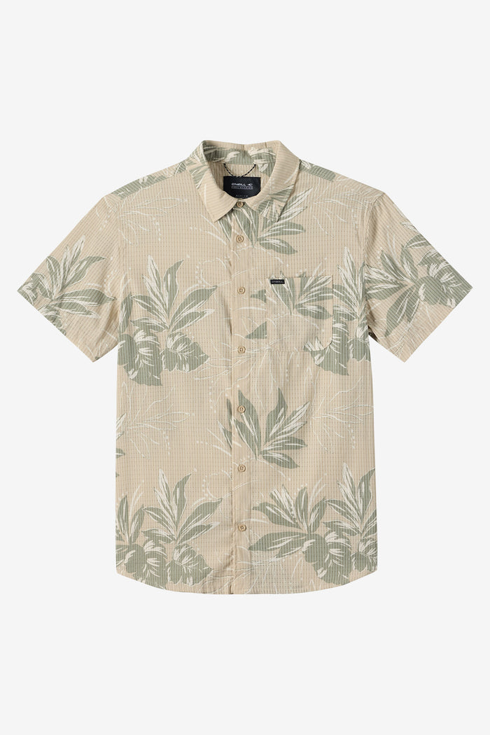 TRVLR Perforated Printed Standard Fit Shirt - Lt Khaki | O'Neill