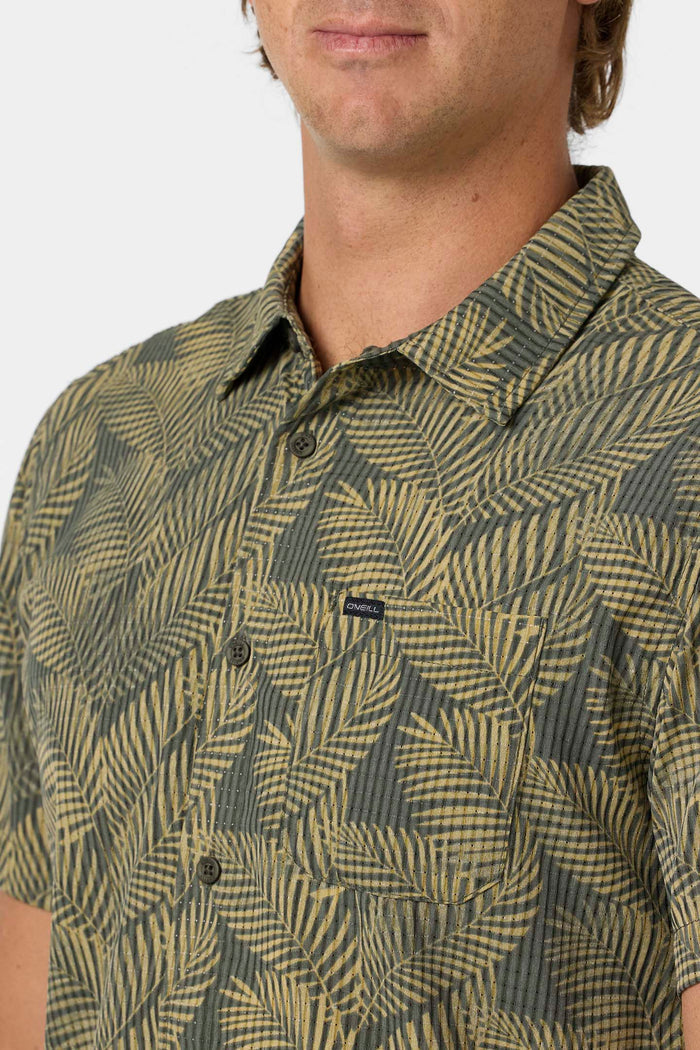 TRVLR Perforated Printed Standard Fit Shirt - Dark Olive | O'Neill