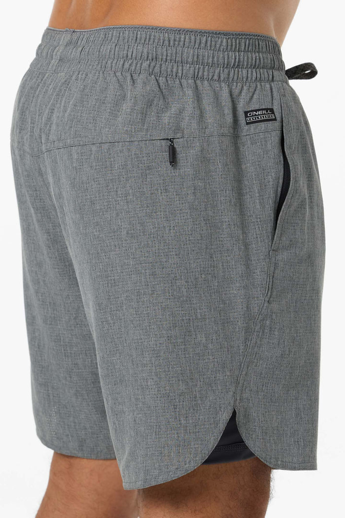 TRVLR Tech Lined 17" Hybrid Shorts - Hthr Dark Shadow | O'Neill